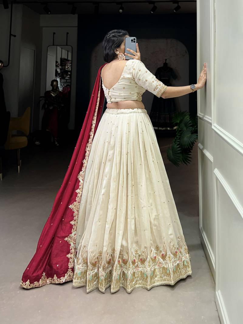 Women's Vichitra Silk Lehenga Choli Set
