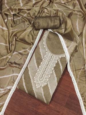 Chiku Modal Banarasi Embellished Unstitched Dress Material 1