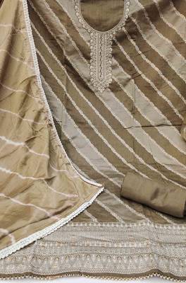Chiku Modal Banarasi Embellished Unstitched Dress Material 3