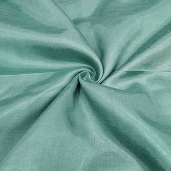 Turquoise Viscose Organza Embellished Unstitched Dress Material 4