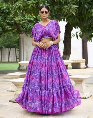  Chiffon CROP TOP LEHENGA readymade 1
