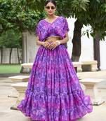  Chiffon CROP TOP LEHENGA readymade