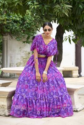  Chiffon CROP TOP LEHENGA readymade 3
