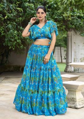  chiffon crop top lehenga readymade 1