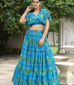  chiffon crop top lehenga readymade
