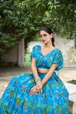  chiffon crop top lehenga readymade 3