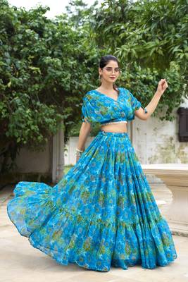  chiffon crop top lehenga readymade 4