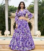 Women's wear chiffon crop top lehenga
