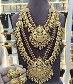 Exquisite antique gold temple jewelry set