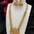 Magnificent gold-plated lakshmi pendant Necklace :: set