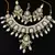 Exquisite pearl and emerald Necklace :: set