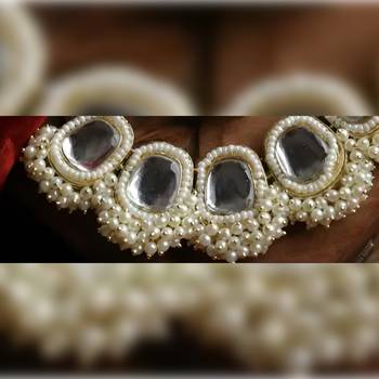 Regal pearl and crystal Necklace :: - handcrafted ethnic bridal jewelry 2