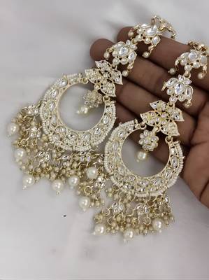 Opulent floral pearl chandelier earrings - exquisite bridal jewelry 1