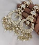 Opulent floral pearl chandelier earrings - exquisite bridal jewelry