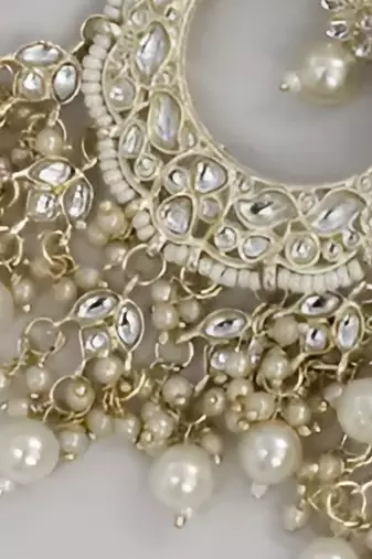 Opulent floral pearl chandelier earrings - exquisite bridal jewelry