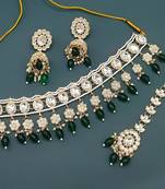 Regal diamond and emerald necklace set - exquisite bridal and formal jewelry