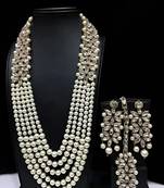 Regal pearl necklace and earring set - elegant bridal jewelry