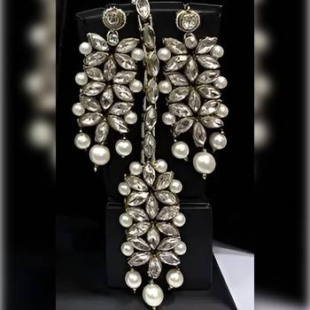 Regal pearl Necklace :: and earring set - elegant bridal jewelry 2