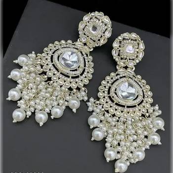 Opulent crystal and pearl chandelier earrings - stunning formal jewelry 1