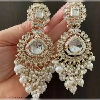 Opulent crystal and pearl chandelier earrings - stunning formal jewelry 2