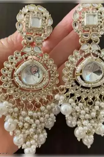 Opulent crystal and pearl chandelier earrings - stunning formal jewelry