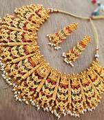 Traditional indian bridal jewelry set - ornate chandelier necklace