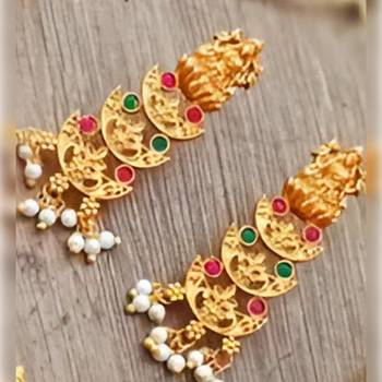 Traditional indian bridal jewelry set - ornate chandelier Necklace :: 2