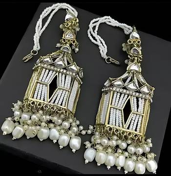 Exquisite pearl and filigree chandelier earrings - handcrafted ethnic jewelry 1