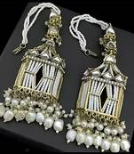 Exquisite pearl and filigree chandelier earrings - handcrafted ethnic jewelry
