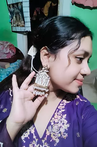 Exquisite pearl and filigree chandelier earrings - handcrafted ethnic jewelry