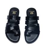 Handcrafted comfort leather gladiator style slippers with soft leather insole