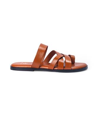 Handcrafted comfort leather gladiator style slippers with soft leather 3