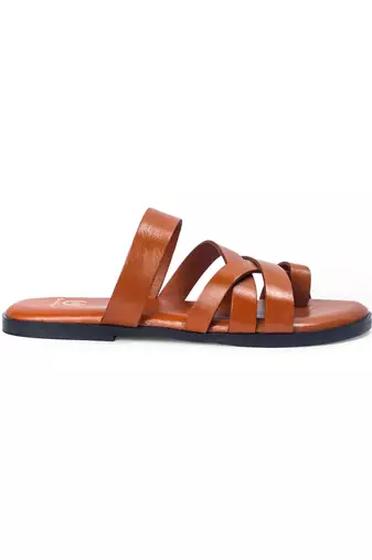 Handcrafted comfort leather gladiator style slippers with soft leather