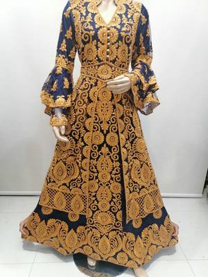 Royal Blue Plus Size Arabian Kaftan for Wedding  1
