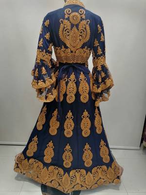Royal Blue Plus Size Arabian Kaftan for Wedding  4