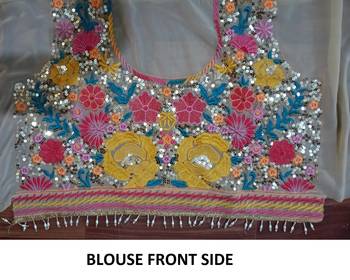 Multicolor thread and sequins embroidered Georgette indian wedding lehenga dress 9