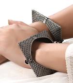 Oxidised bangle kada, silver look alike bracelet kada, indian ethnic jewelry openable kada