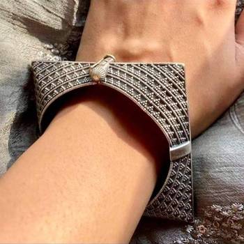 Oxidised bangle kada, silver look alike bracelet kada, indian ethnic jewelry openable kada 4