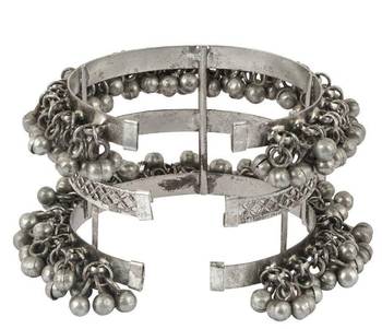 Ghungroo cuff kada bracelet adjustable oxidized bangle for women indian oxidized bangle kada 3