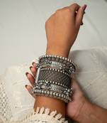 Bangles set kada hand silver plated bracelet antique openable kada ghunghroo gifts for wedding