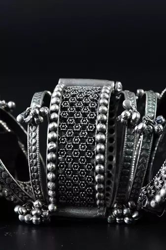 Bangles set kada hand silver plated bracelet antique openable kada ghunghroo gifts for wedding