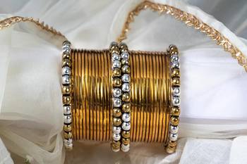 Gold bangles sets dual tone indian oxidized golden silver look alike bangles gifts partywear 3