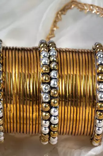 Gold bangles sets dual tone indian oxidized golden silver look alike bangles gifts partywear
