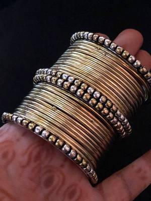 Gold bangles sets dual tone indian oxidized golden silver look alike bangles gifts partywear 5