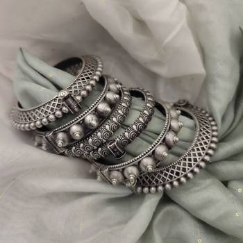 Bangles kada set indian hand jewellery silver plated bracelet openable kada broad bracelet 2