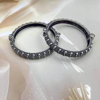Bangles kada set indian hand jewellery silver plated bracelet openable kada broad bracelet 3