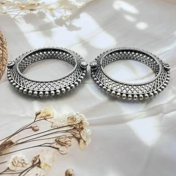 Bangles kada set indian hand jewellery silver plated bracelet openable kada broad bracelet 5