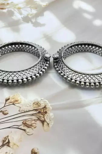 Bangles kada set indian hand jewellery silver plated bracelet openable kada broad bracelet
