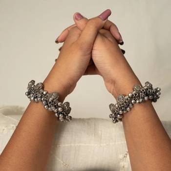 Maadurga openable kada, indian oxidized german silver jewelry, tribal banjara style 1