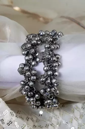Maadurga openable kada, indian oxidized german silver jewelry, tribal banjara style